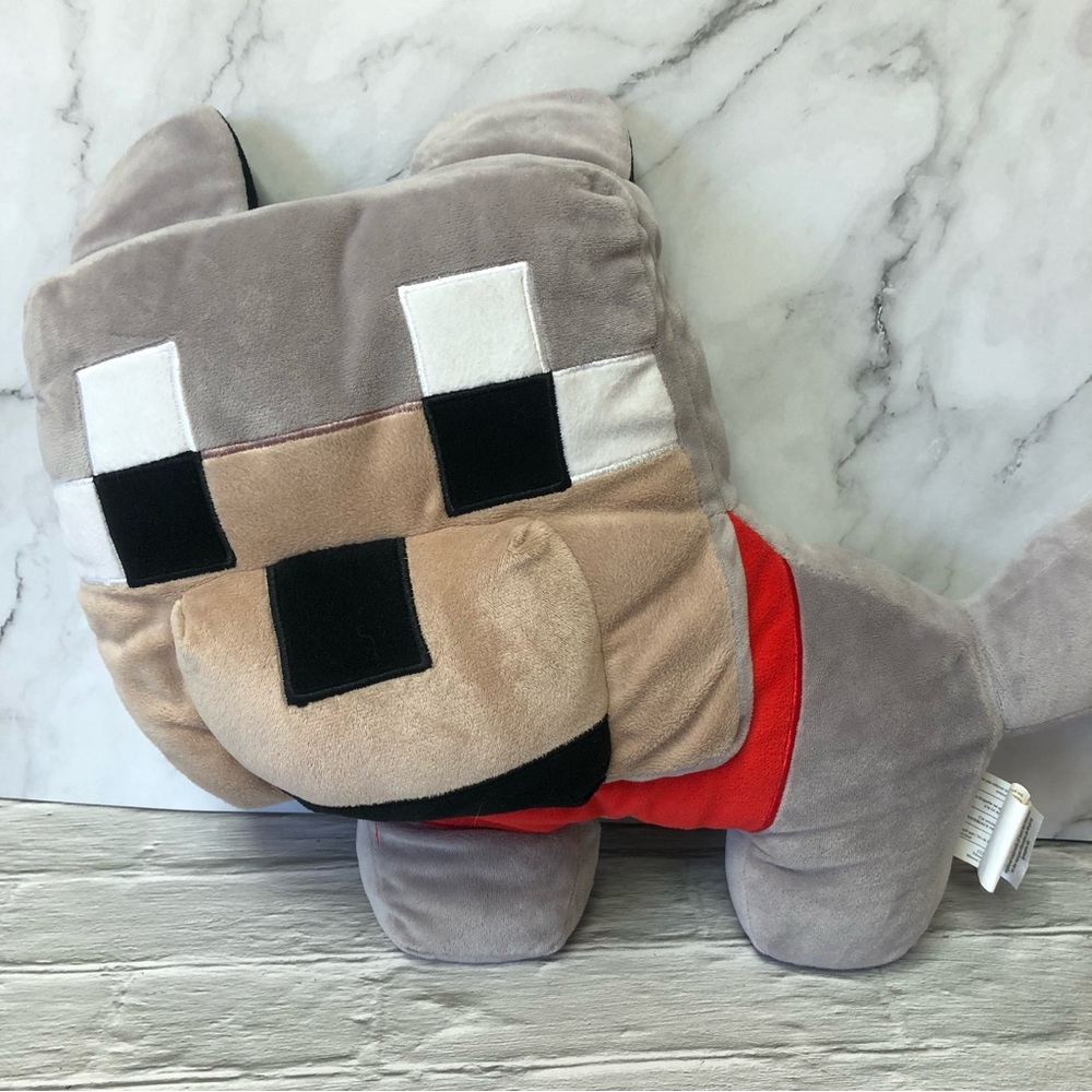 Minecraft Plush Wolf Pillow Dog Stuffed Animal